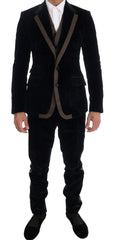 Dolce & Gabbana Elegant Blue Three-Piece Slim Fit Suit