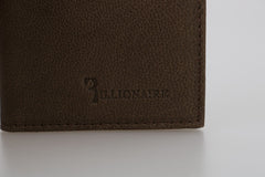 Billionaire Italian Couture Elegant Leather Men's Wallet in Brown