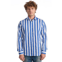 Baldinini Trend Blue Cotton Men Shirt