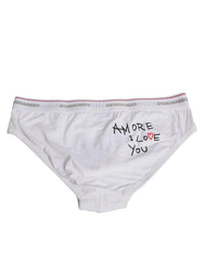 Dsquared² White Cotton Stretch Women Mid Waist Panty Underwear