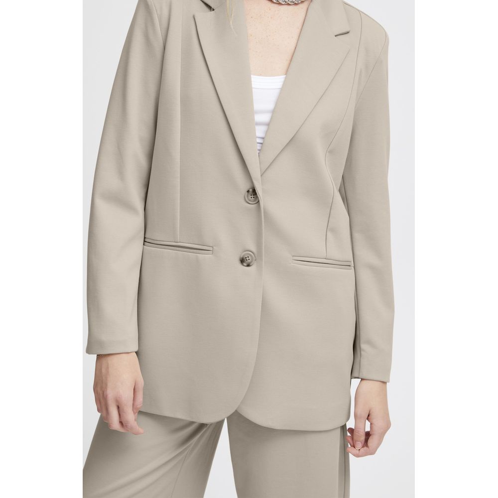 ICHI Beige Polyester Polyester Suits & Blazer