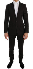 Dolce & Gabbana Elegant Brown Jacquard Martini Suit