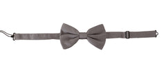 Dolce & Gabbana Elegant Gray Silk Bow Tie